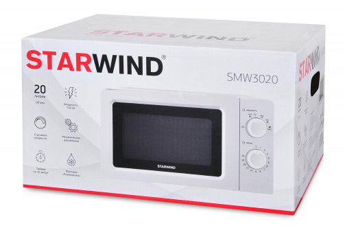 Микроволновая Печь Starwind SMW3020 20л. 700Вт белый фото 3