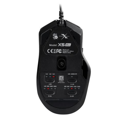 Мышь A4Tech Bloody X5 Max черный оптическая (10000dpi) USB (9but) фото 3