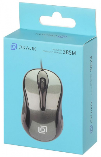 Мышь Оклик 385M черный/серый оптическая (1600dpi) USB для ноутбука (3but) фото 7