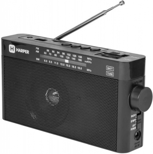 Радиоприемник настольный Harper HDRS-377 черный USB microSD фото 2
