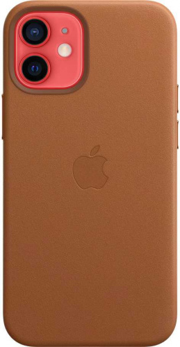 Чехол (клип-кейс) Apple для Apple iPhone 12 mini Leather Case with MagSafe золотисто-коричневый (MHK93ZE/A) фото 4