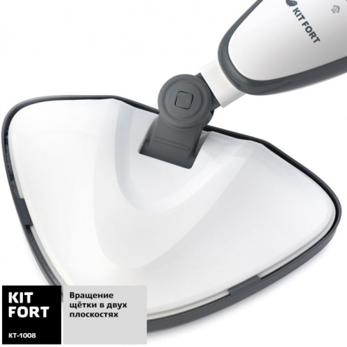 Швабра паровая Kitfort КТ-1008 1500Вт белый/черный фото 3