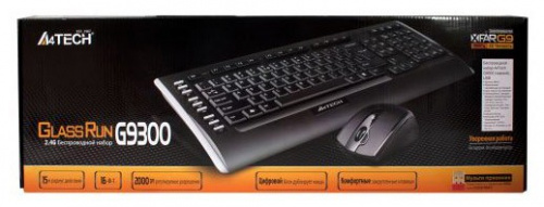 Клавиатура + мышь A4Tech 9300F клав:черный мышь:черный USB беспроводная Multimedia фото 5