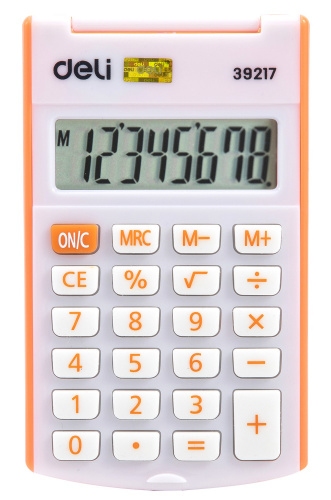 Калькулятор карманный Deli E39217/OR оранжевый 8-разр. фото 8