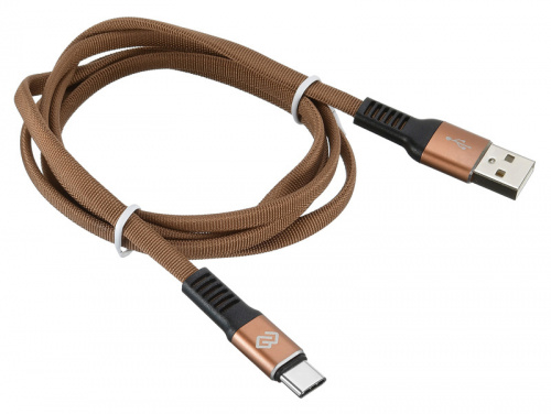 Кабель Digma USB A(m) USB Type-C (m) 1.2м коричневый плоский фото 5