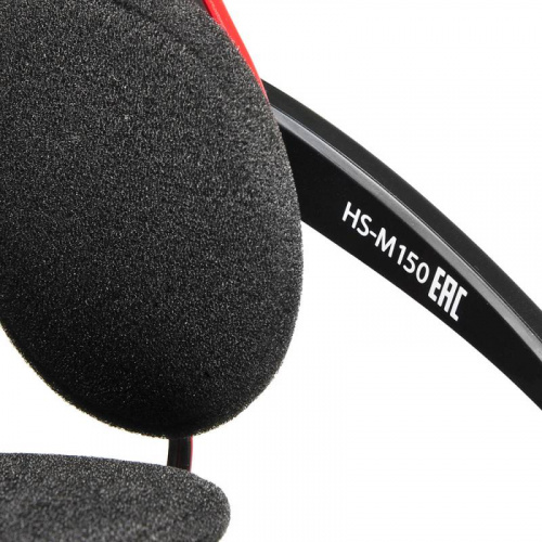 Наушники с микрофоном Оклик HS-M150 черный/красный 2.2м накладные оголовье (359486) фото 8