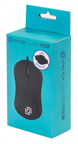 Мышь Оклик 115SR черный оптическая (1000dpi) USB для ноутбука (3but) фото 3