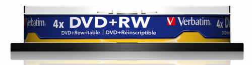 Диск DVD+RW Verbatim 4.7Gb 4x Cake Box (10шт) (43488) фото 3