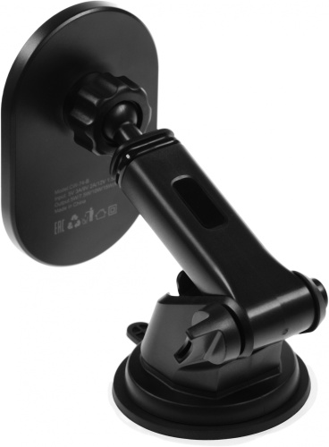 Держатель Wiiix CW-74-B магнитный беспров.з/у. черный/серый для смартфонов фото 5