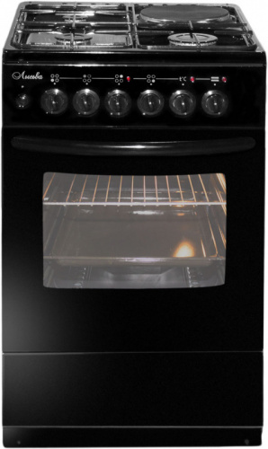 Плита Комбинированная Лысьва ЭГ 1/3г01 М2С-2у черный (стеклянная крышка)