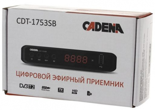 Ресивер DVB-T2 Cadena CDT-1753SB (TC) черный фото 4