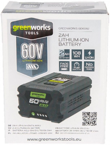 Батарея аккумуляторная Greenworks G60B2 60В 2Ач Li-Ion (2918307) фото 6