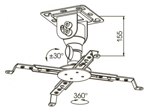 Кронштейн для проектора Kromax PROJECTOR-10 белый макс.20кг потолочный поворот и наклон фото 3
