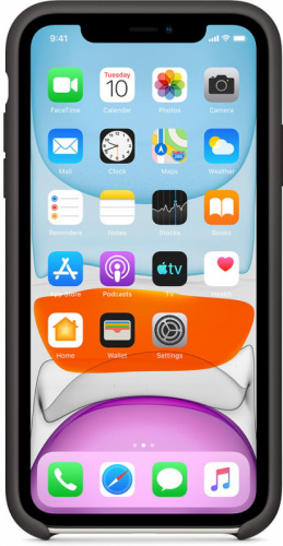 Чехол (клип-кейс) Apple для Apple iPhone 11 Silicone Case черный (MWVU2ZM/A) фото 2