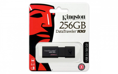 Флеш Диск Kingston 256Gb DataTraveler 100 G3 DT100G3/256GB USB3.0 черный фото 6