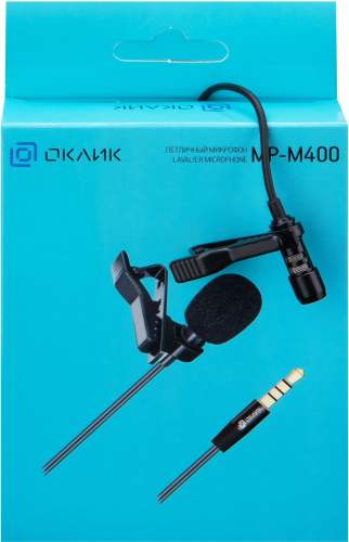 Микрофон проводной Оклик MP-M400 3м черный фото 3