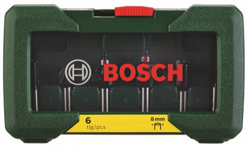 Набор фрез по дер. Bosch 6 НМ-SET (2607019463) d(посад.)=8мм (фрезеры) фото 2