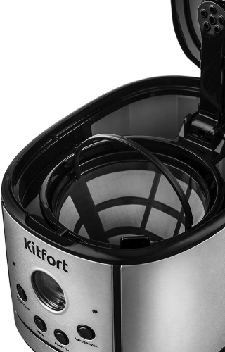 Кофеварка капельная Kitfort КТ-732 900Вт нержавеющая сталь/черный фото 2