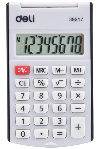 Калькулятор карманный Deli E39217/BLACK черный 8-разр. фото 2
