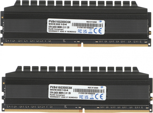 Память DDR4 2x8GB 3000MHz Patriot PVB416G300C6K Viper 4 Blackout RTL Gaming PC4-24000 CL16 DIMM 288-pin 1.35В dual rank с радиатором Ret фото 4