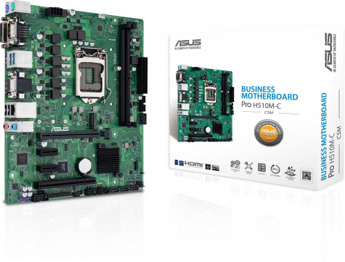 Материнская плата Asus PRO H510M-C/CSM Soc-1200 Intel H510 2xDDR4 mATX AC`97 8ch(7.1) GbLAN+VGA+DVI+HDMI+DP фото 3