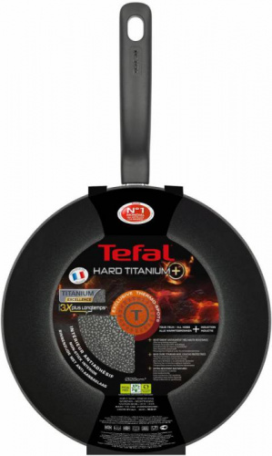 Сковорода ВОК (WOK) Tefal Hard Titanium+ C6921902 круглая 28см ручка несъемная (без крышки) черный (2100096664) фото 3