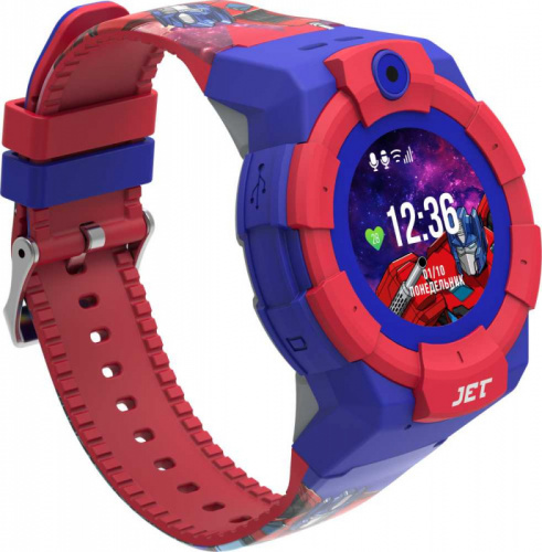 Смарт-часы Jet Kid Optimus Prime 45мм 1.44" TFT синий/красный фото 3
