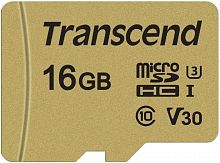 Флеш карта microSDHC 16Gb Class10 Transcend TS16GUSD500S 500S w/o adapter