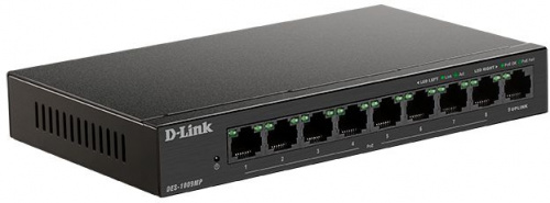 Коммутатор D-Link DES-1009MP/A1A 8x100Мбит/с 1x1Гбит/с 8PoE+ 117W неуправляемый фото 2