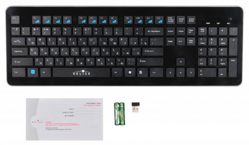 Клавиатура Оклик 870S черный USB беспроводная slim Multimedia фото 4
