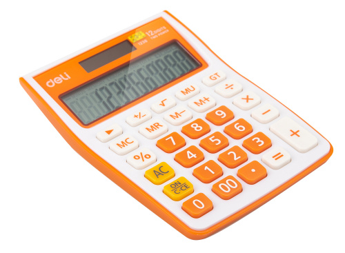 Калькулятор настольный Deli E1238/OR оранжевый 12-разр. фото 3