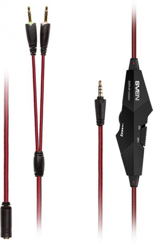 Наушники с микрофоном Sven AP-G888MV черный/красный 1.2м мониторные оголовье (SV-013585) фото 4