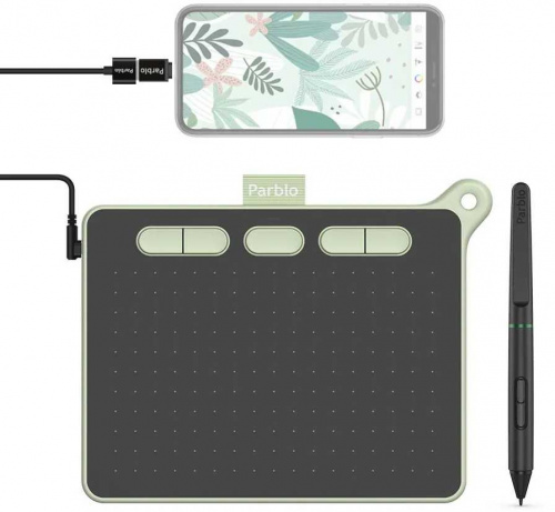Графический планшет Parblo Ninos S USB Type-C черный/зеленый фото 2