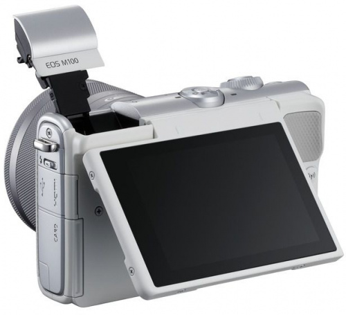Фотоаппарат Canon EOS M100 белый/серебристый 24.2Mpix 3" 1080p WiFi 15-45 IS STM LP-E12 (с объективом) фото 7