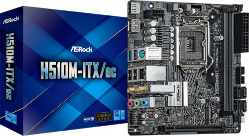 Материнская плата Asrock H510M-ITX/AC Soc-1200 Intel H510 2xDDR4 mini-ITX AC`97 8ch(7.1) GbLAN+HDMI+DP фото 5