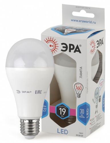 Лампа светодиодная Эра Standard A65-19W-840-E27 19Вт цоколь:E27 4000K 220В колба:A65 (упак.:3шт) фото 2