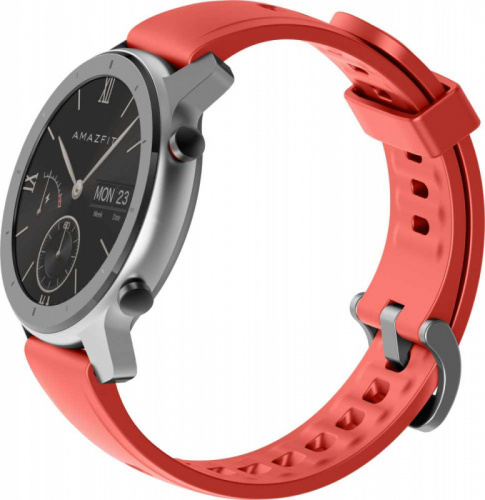 Смарт-часы Amazfit GTR 42мм 1.2" AMOLED красный фото 4