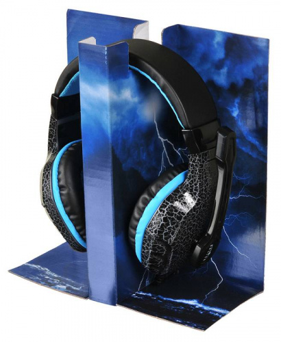 Наушники с микрофоном Оклик HS-L400G ZEUS черный/синий 2.2м мониторные оголовье (359480) фото 7