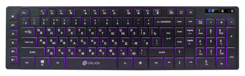 Клавиатура Oklick 560ML черный USB slim Multimedia LED фото 14