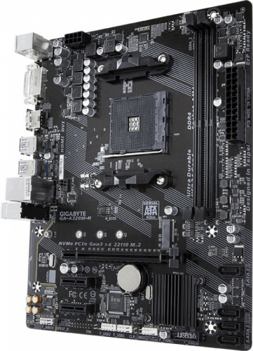 Материнская плата Gigabyte GA-A320M-H Soc-AM4 AMD A320 2xDDR4 mATX AC`97 8ch(7.1) GbLAN RAID+DVI+HDMI фото 3