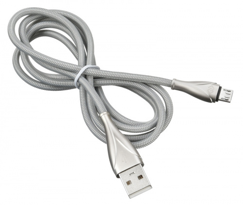 Кабель Digma USB A(m) micro USB B (m) 1.2м серебристый фото 5
