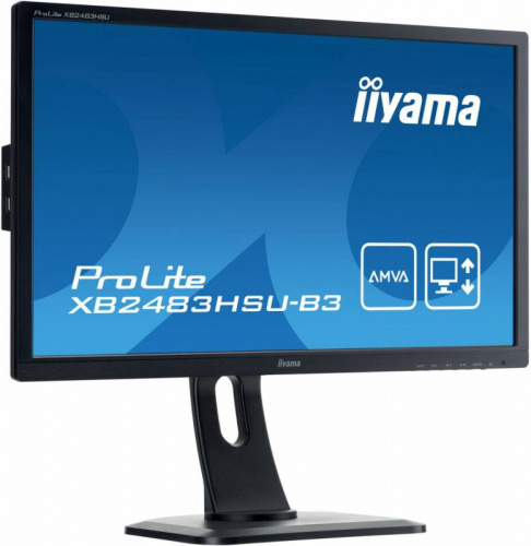 Монитор Iiyama 24" ProLite XB2483HSU-B3 черный VA LED 4ms 16:9 HDMI M/M матовая HAS Pivot 3000:1 250cd 178гр/178гр 1920x1080 D-Sub DisplayPort FHD USB 5.6кг фото 3