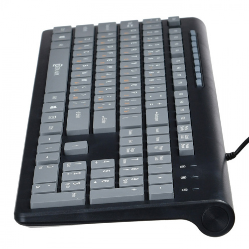 Клавиатура Оклик 480M черный/серый USB slim Multimedia (1067199) фото 8
