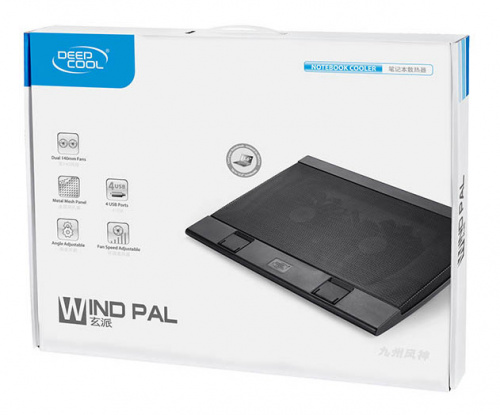 Подставка для ноутбука Deepcool WIND PAL (WINDPAL) 17"382x262x24мм 27дБ 4xUSB 2x 140ммFAN 793г черный фото 10