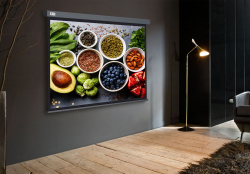 Экран Cactus 150x150см Wallscreen CS-PSW-150X150-SG 1:1 настенно-потолочный рулонный серый фото 2