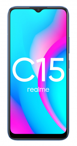 Смартфон Realme C15 64Gb 4Gb синий моноблок 3G 4G 2Sim 6.52" 720x1600 Android 10 13Mpix WiFi NFC GPS GSM900/1800 GSM1900 MP3