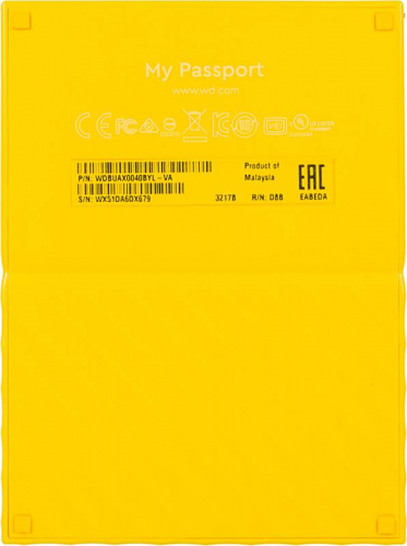 Жесткий диск WD Original USB 3.0 4Tb WDBUAX0040BYL-EEUE My Passport 2.5" желтый фото 2