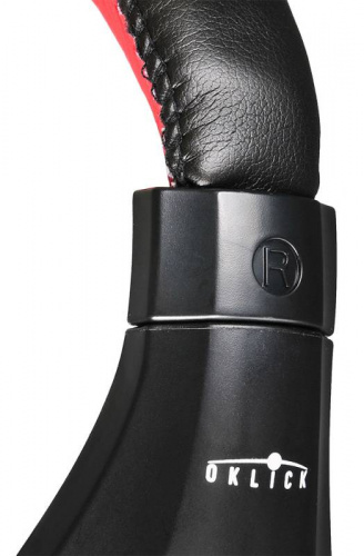 Наушники с микрофоном Оклик HS-L100 черный/красный 2м накладные оголовье (359485) фото 9