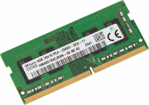 Память DDR4 4Gb 2666MHz Hynix HMA851S6CJR6N-VKN0 OEM PC4-21300 CL19 SO-DIMM 260-pin 1.2В single rank фото 2