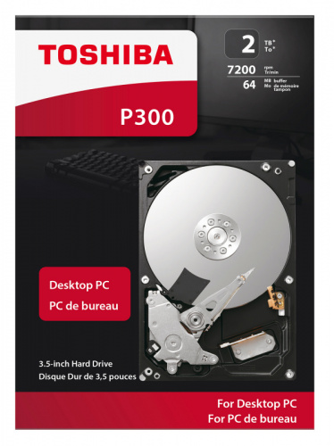 Жесткий диск Toshiba SATA-III 2Tb HDWD120EZSTA P300 (7200rpm) 64Mb 3.5" Rtl фото 2